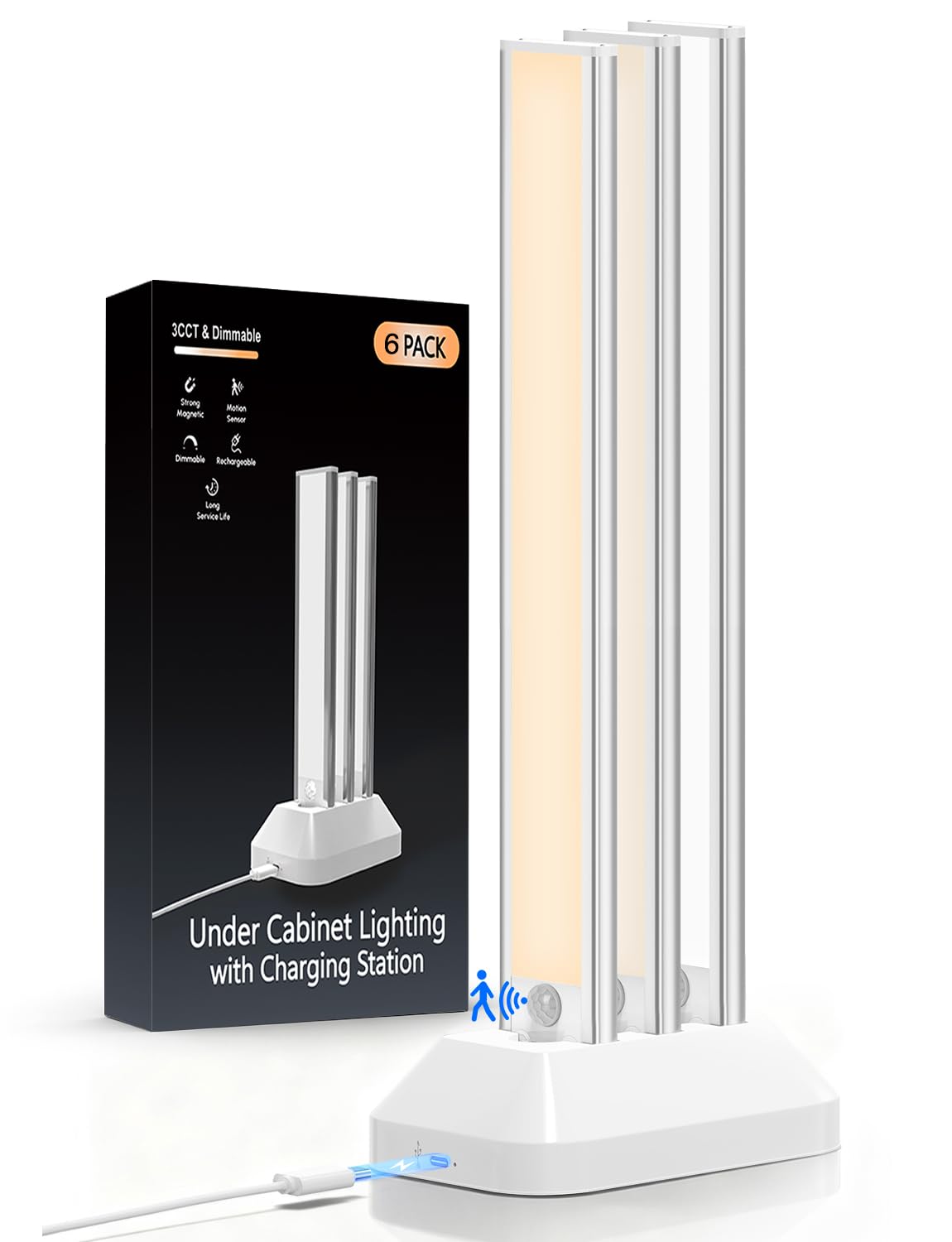 VerRon 14in under-cabinet lighting with charging station brightens prep areas and reduces clutter.