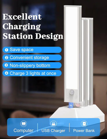 VerRon 3-in-1 charging station powers multiple closet lights, organized and accessible.