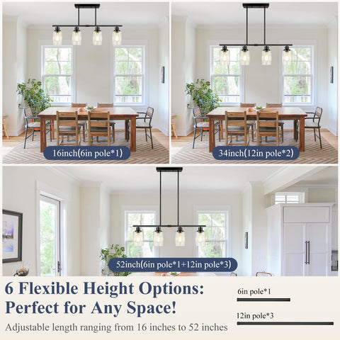 VerRon dining room light with clear glass shade brightens corners