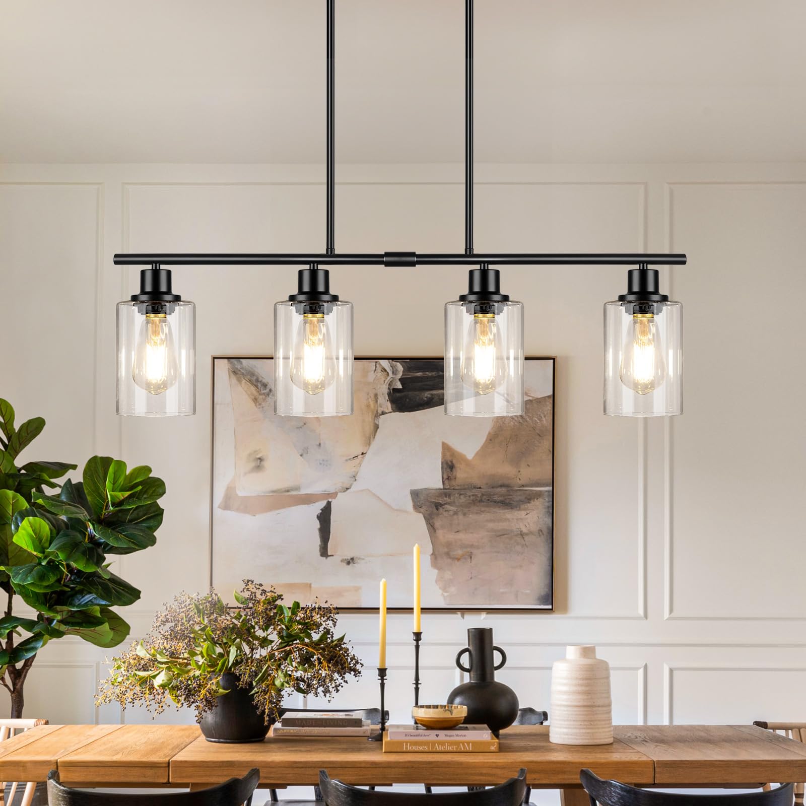 VerRon dining room fixture over table with four lights for bright meals