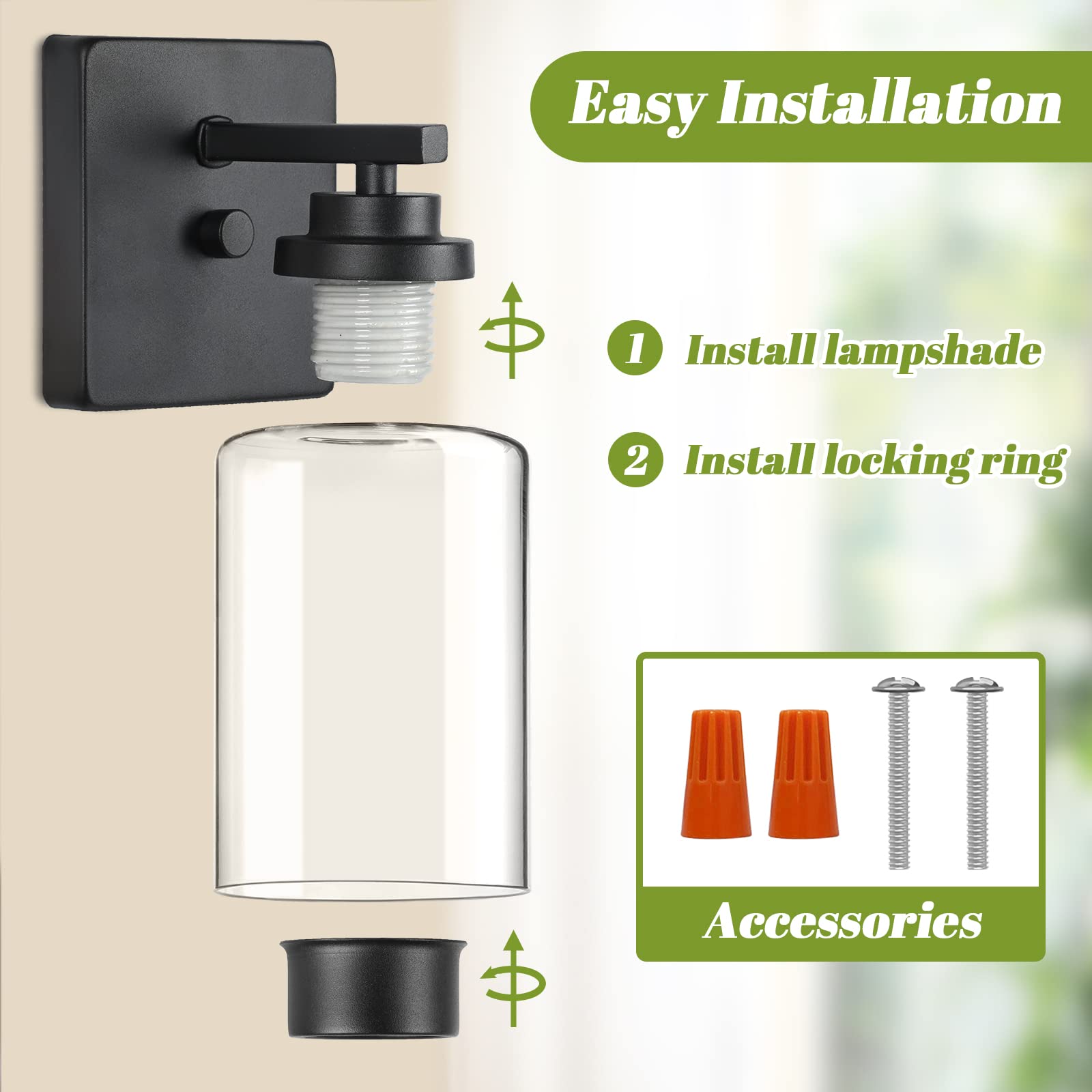 VerRon quick-install wall lamps with included mounting hardware.
