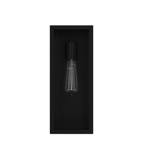 VerRon outdoor sconce with open bottom, easy bulb replacement.