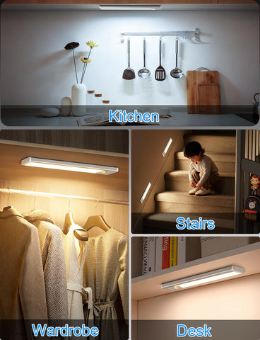 VerRon magnetic mounting under-cabinet light demonstrating quick metal-surface placement