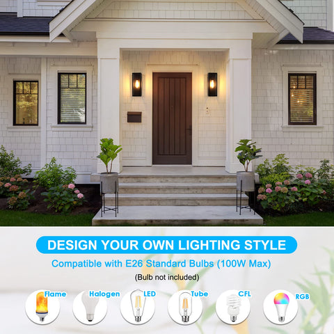 VerRon exterior wall light kit suitable for front doors, patios, and garages.