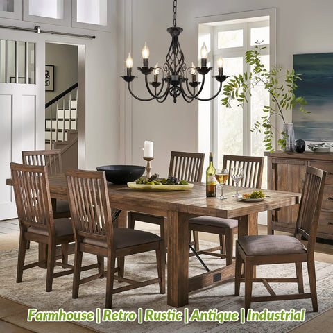 VerRon rustic-industrial pendant light in matte black elevates kitchen and dining spaces