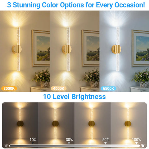 VerRon wireless wall sconce with magnetic mount for quick setup