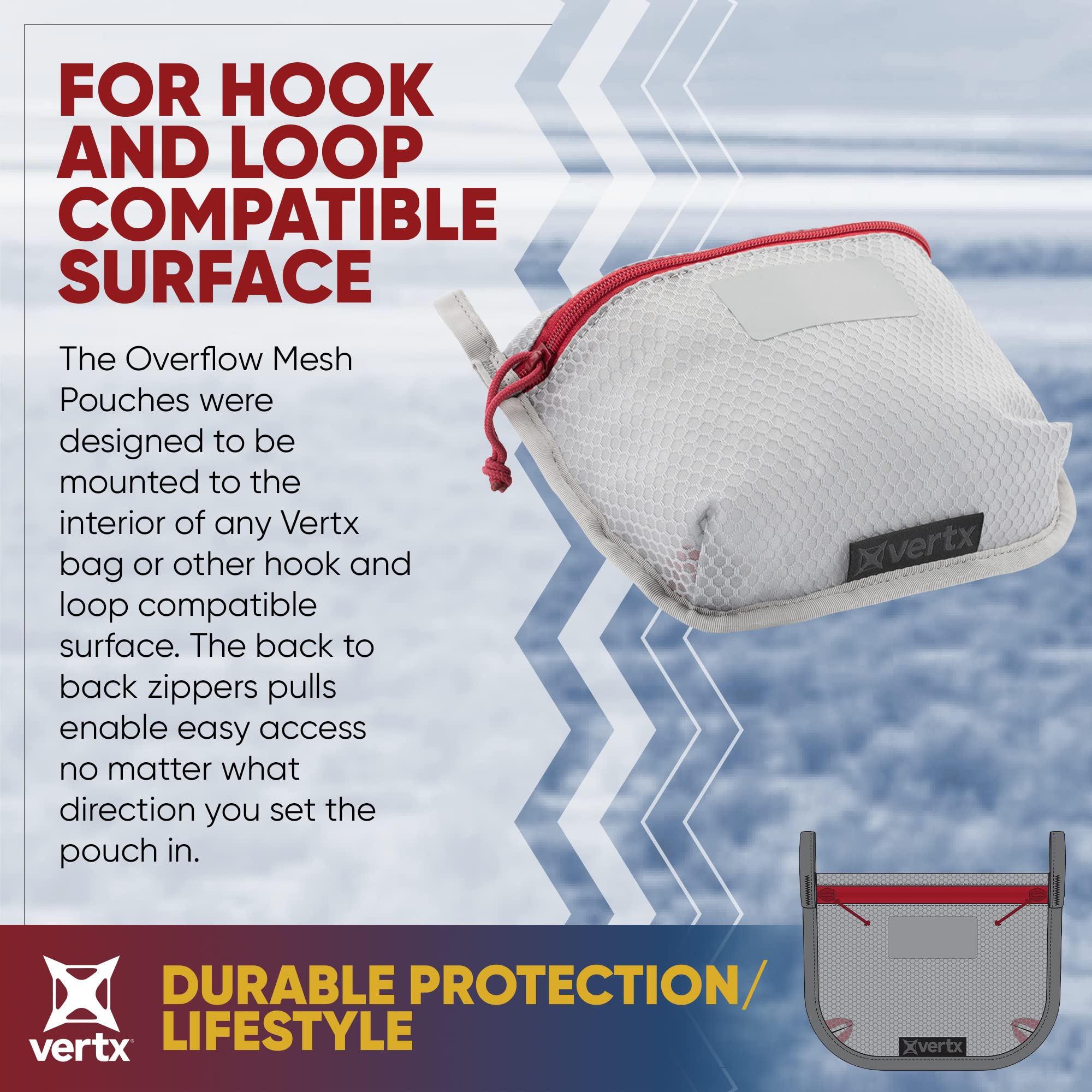 Vertx Overflow Pouches interior mount compatibility demonstrated on a Vertx bag for organized kits.