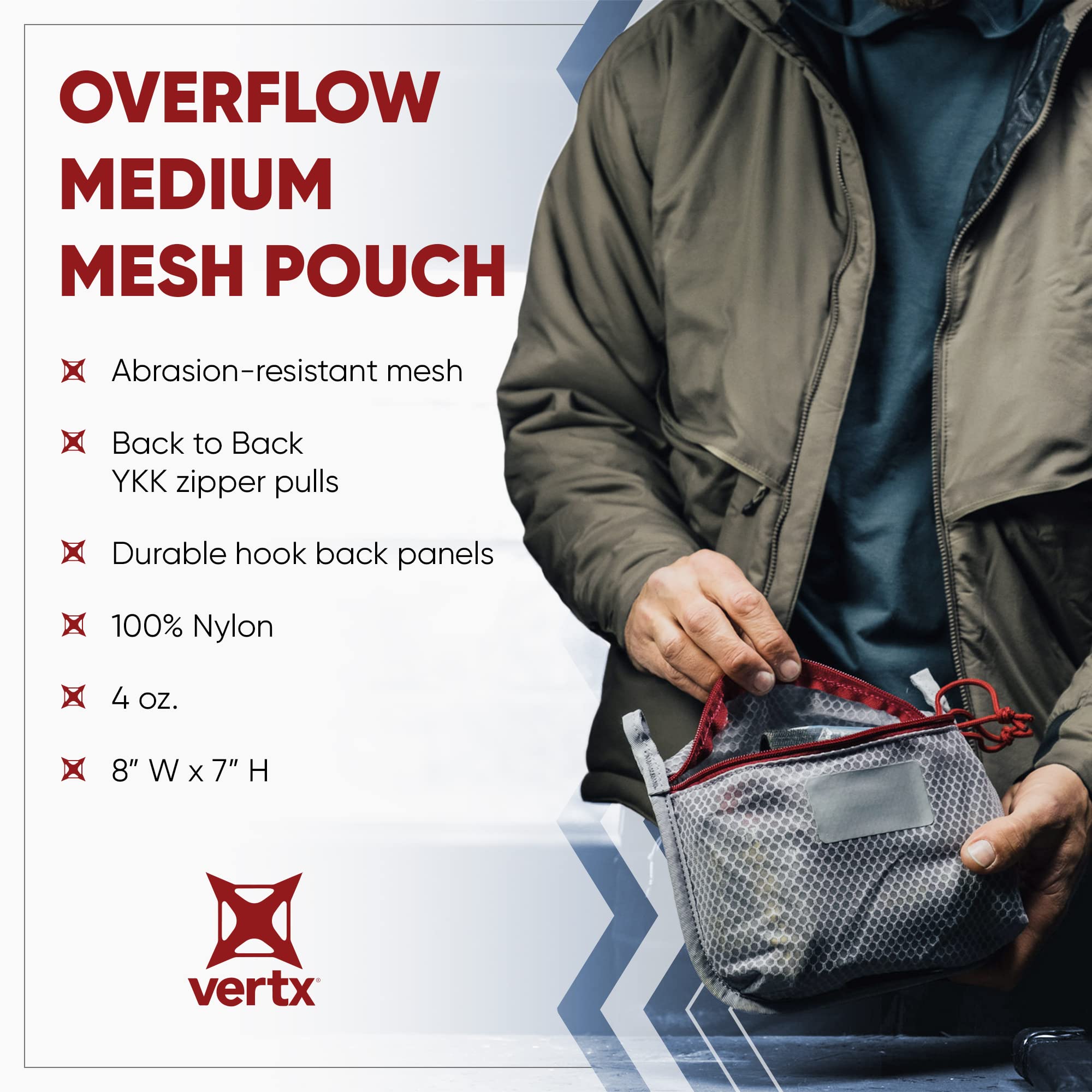 Vertx Overflow Pouches medium size suited for survival kits, tools, and small devices.