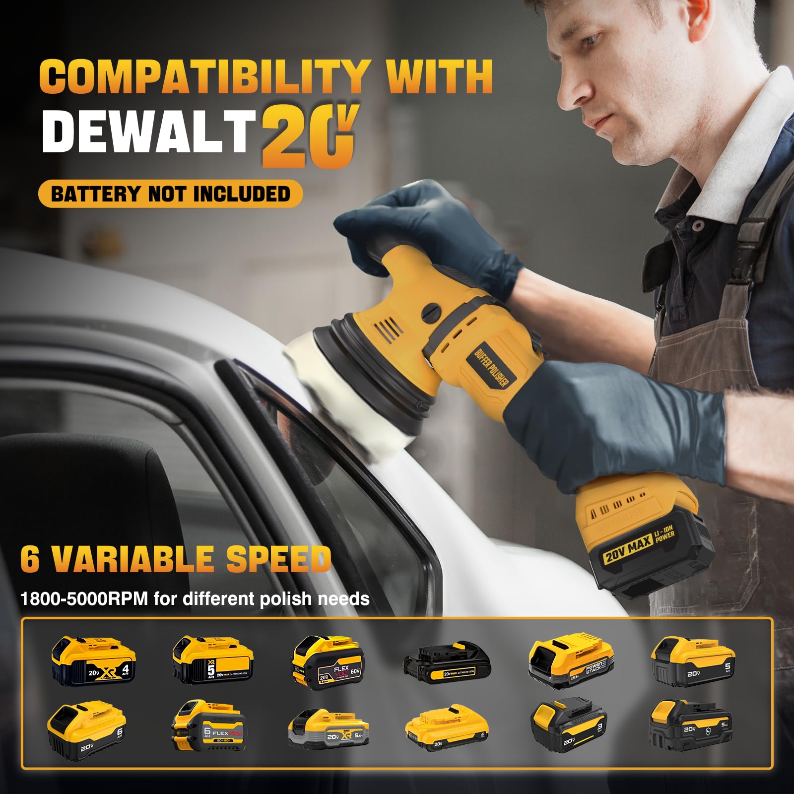 VERVEWAVE 6-inch orbital polisher shown for comfortable, steady hand use