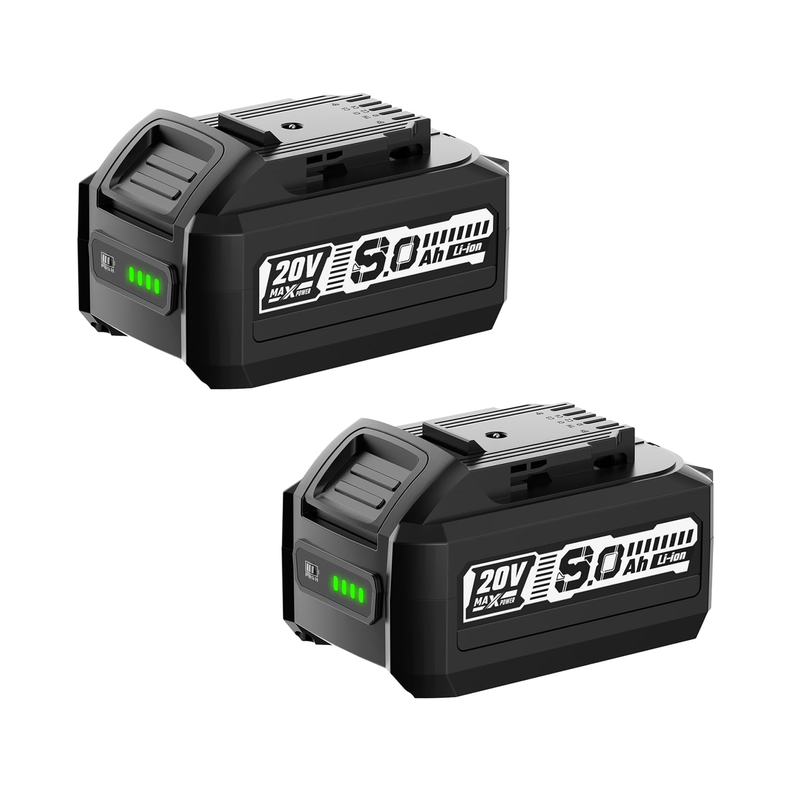 VERVEWAVE 8Ah battery front view showing high capacity for longer runtime.