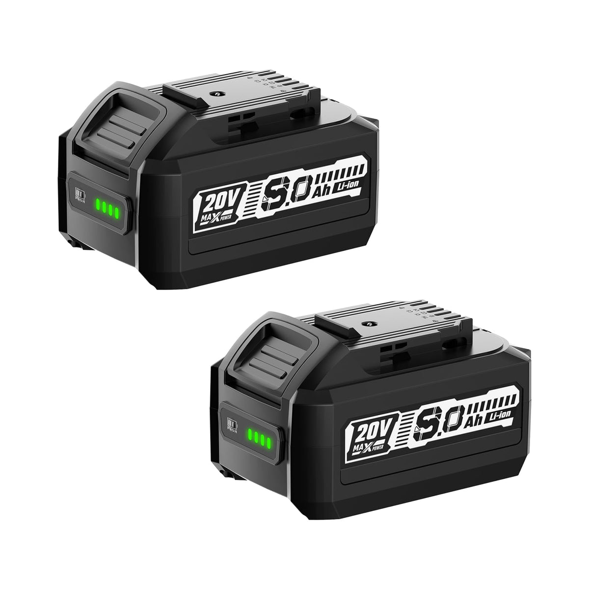 VERVEWAVE 8Ah battery front view showing high capacity for longer runtime.