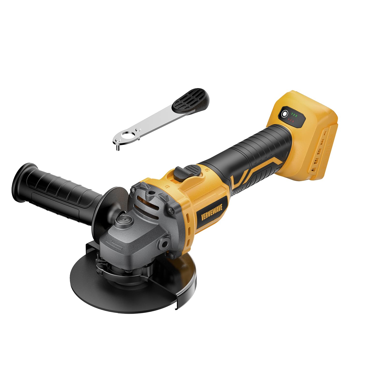 VERVEWAVE brushless angle grinder delivers 8500 RPM for fast metal grinding.