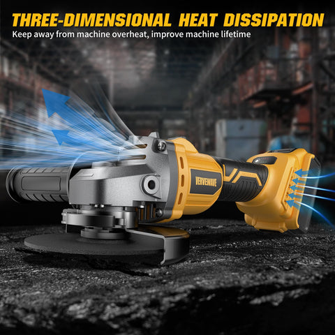 Three-dimensional vents keep the tool cool during long sessions.
