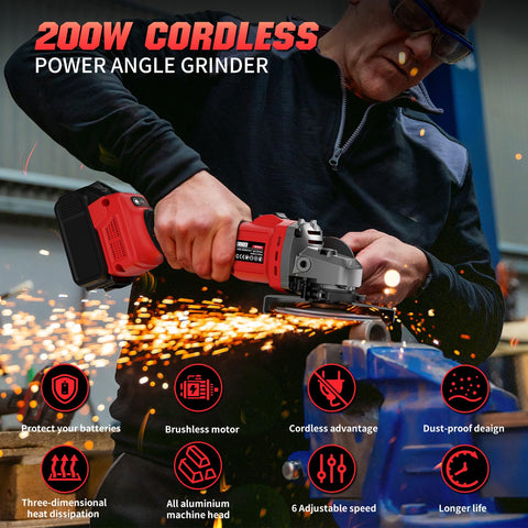 VerveWave angle grinder side handle stores the included wrench inside
