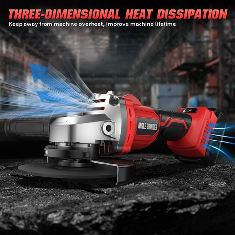 VerveWave angle grinder soft start and safety features reduce kickback