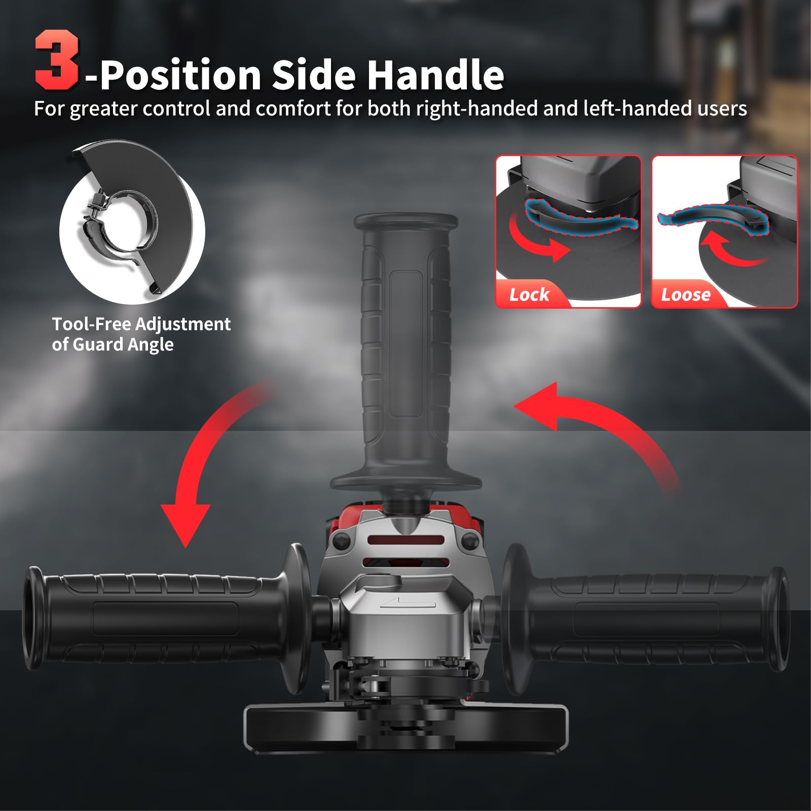 VerveWave angle grinder vented cooling system maintains cool operation
