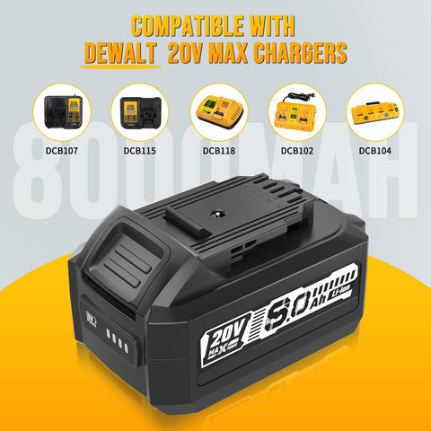 VERVEWAVE battery in use with DEWALT tools shows versatile setup.