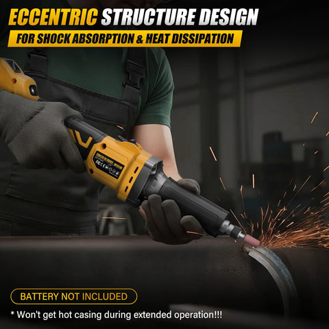 VERVEWAVE eccentric design lowers vibration for smoother grinding.