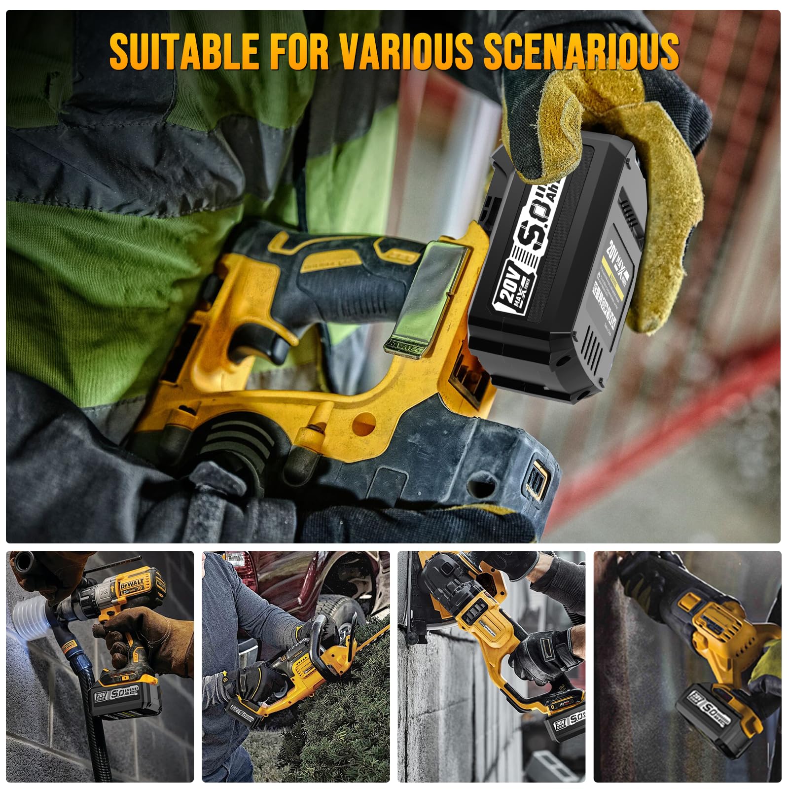 VERVEWAVE 5Ah Li‑Ion battery suited for on-site use and steady power delivery.