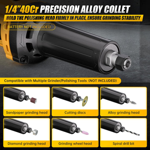 VERVEWAVE quarter-inch precision collet holds bits with strong grip.