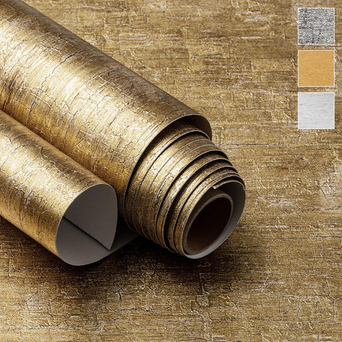 Very Berry Sticker gold wallpaper applied to cabinet for a luxurious, durable finish.
