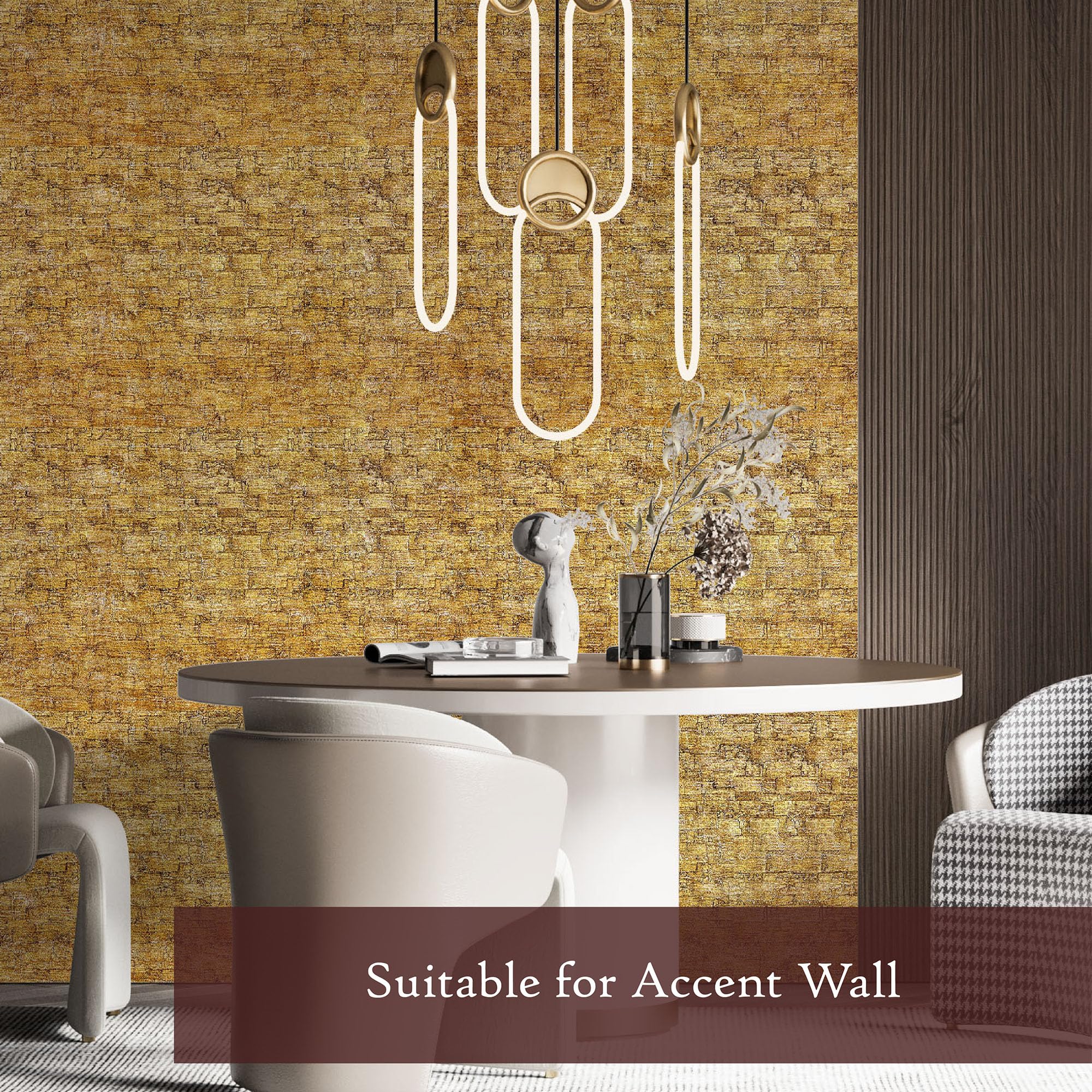 Very Berry Sticker gold wallpaper on drawer front provides sleek, water-resistant update.