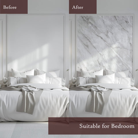 Very Berry Sticker marble contact paper cabinet renovation transforms furniture quickly.