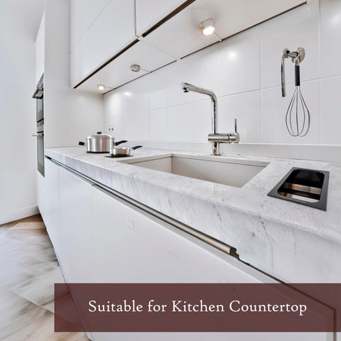 Very Berry Sticker marble contact paper countertop application offers easy DIY makeover.