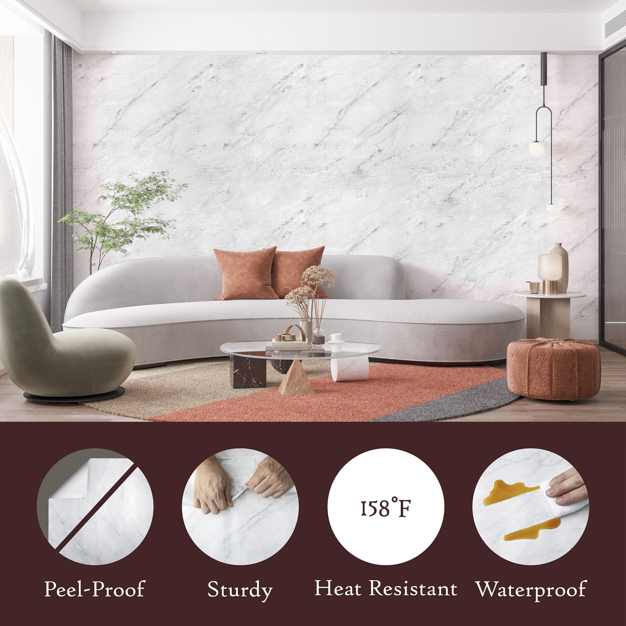 Very Berry Sticker marble contact paper grid lines aid precise cutting.