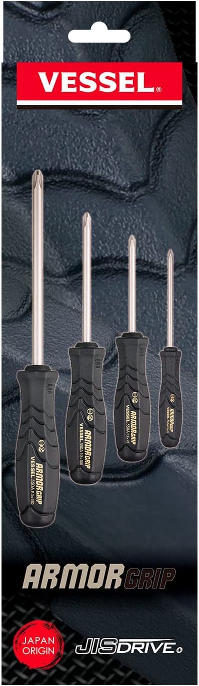 VESSEL Armor Grip cross-point tips for precise fits from +0 to +3.
