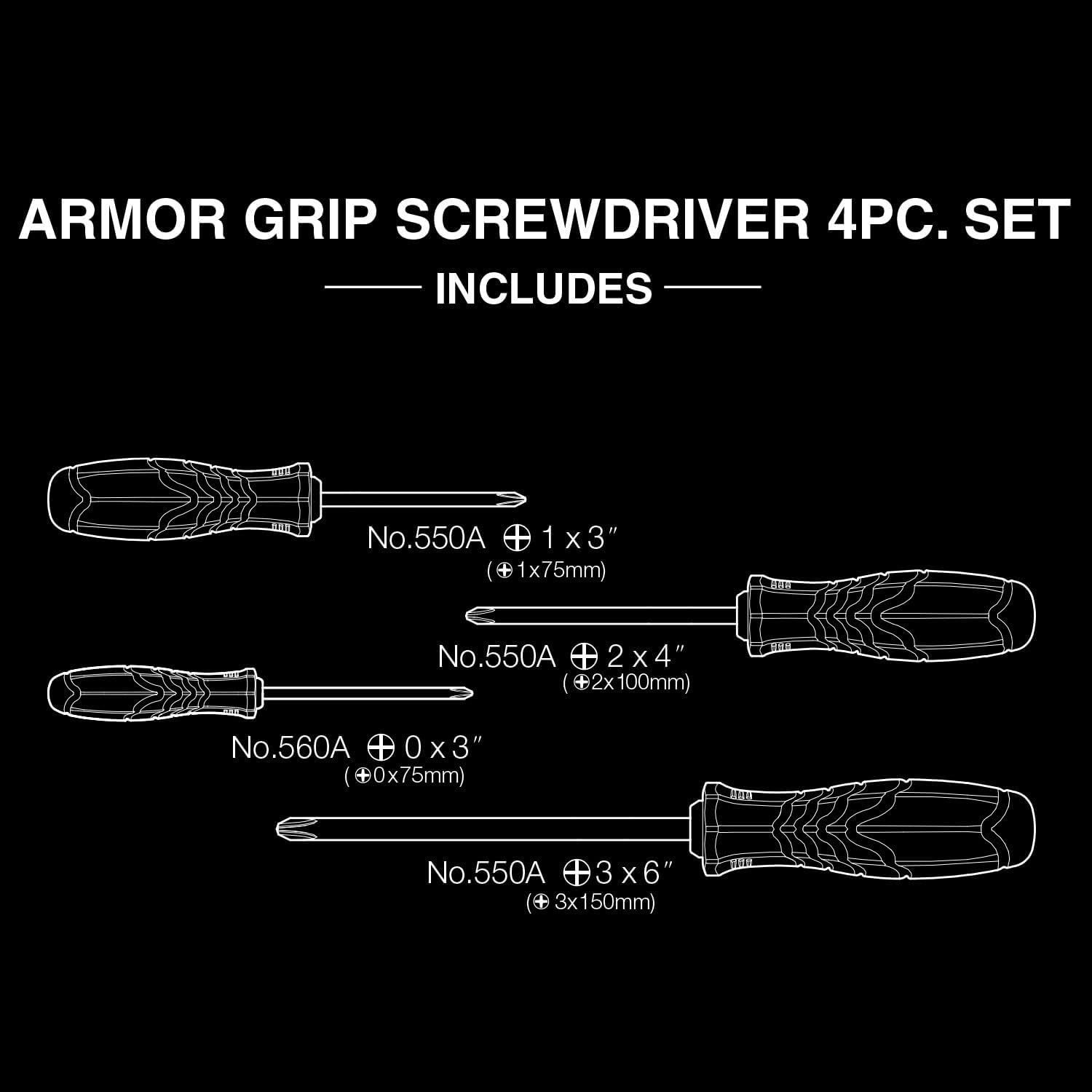VESSEL Armor Grip ergonomic soft grip reduces fatigue during work.
