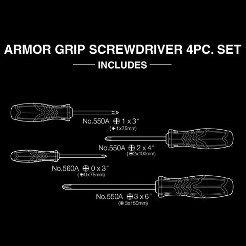 VESSEL Armor Grip ergonomic soft grip reduces fatigue during work.