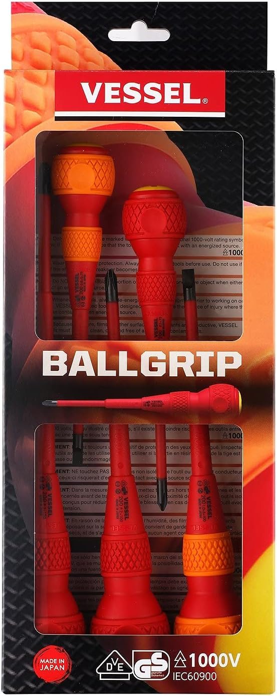VESSEL ball grip screwdriver with ergonomic handle for comfortable use