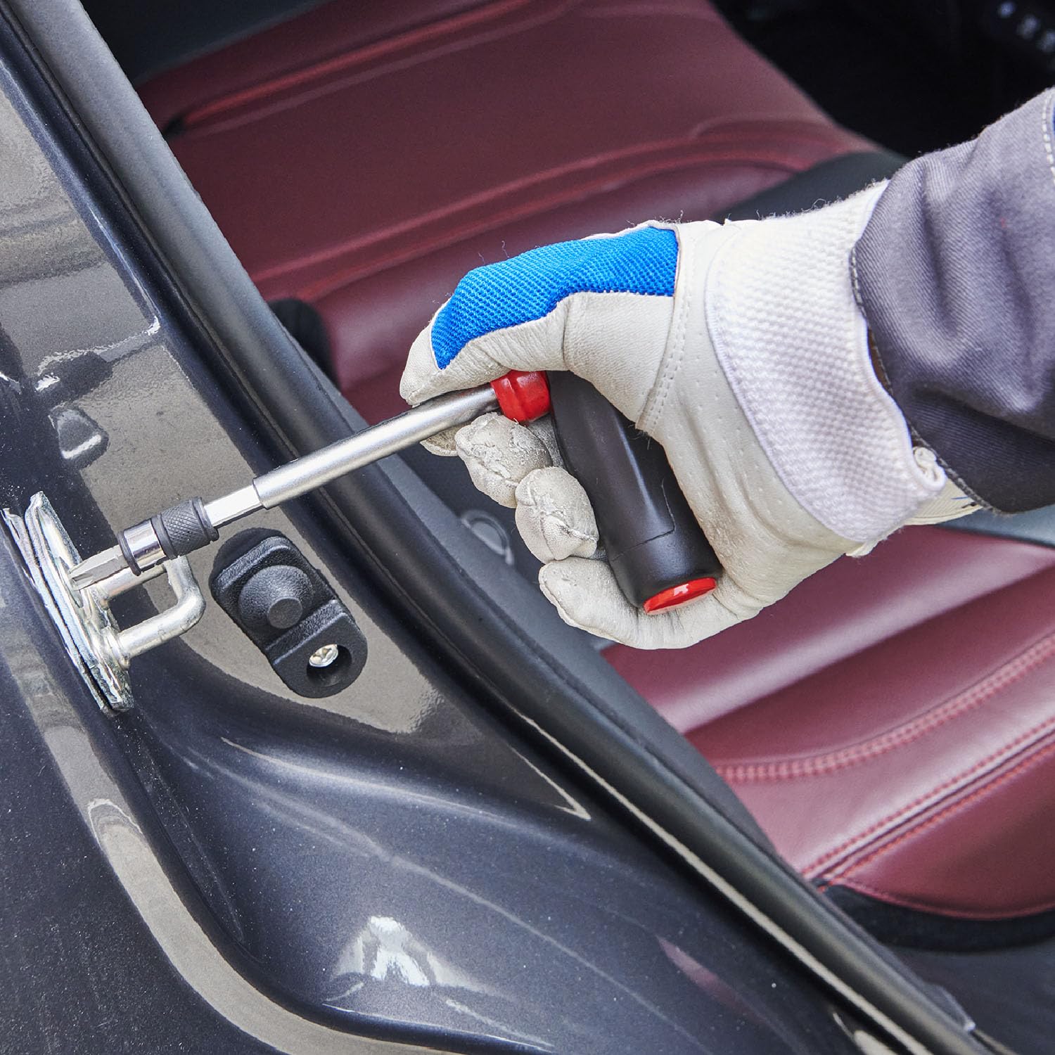 VESSEL compact tool set shown in use for tight spaces.