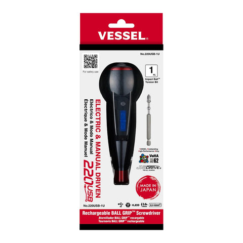 VESSEL e-ASSIST screwdriver front view with ergonomic grip for precise work