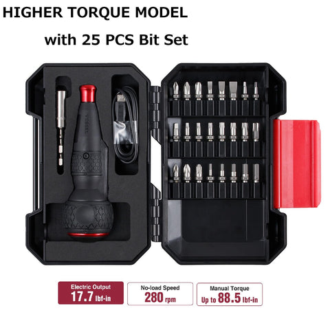 VESSEL e-ASSIST kit in hard case with 25-piece bit set