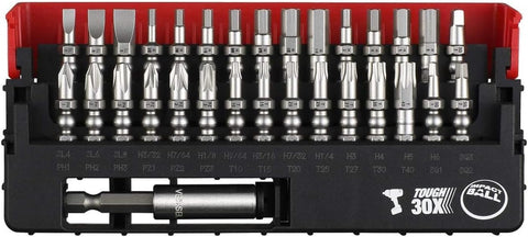 VESSEL Impact Ball 30pc torsion bits in slide case for organized projects