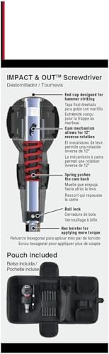 VESSEL Impact & Out Screwdriver with seven bits and case-friendly storage pouch.
