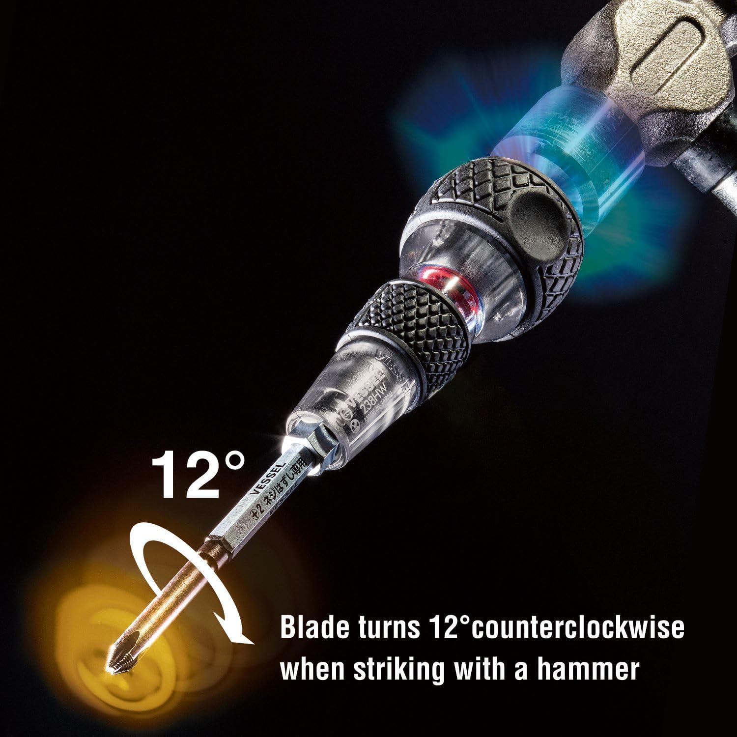 VESSEL screwdriver compatible with USA standard bits for versatile projects.