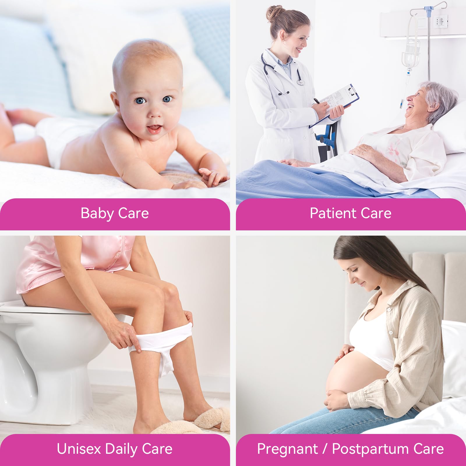 Vetance postnatal care scenario using the bottle in a quiet bathroom.