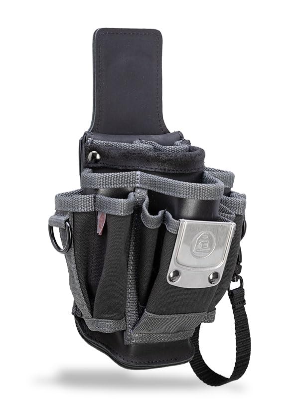 Veto MP2X leather-backed tool pouch front view for quick belt access