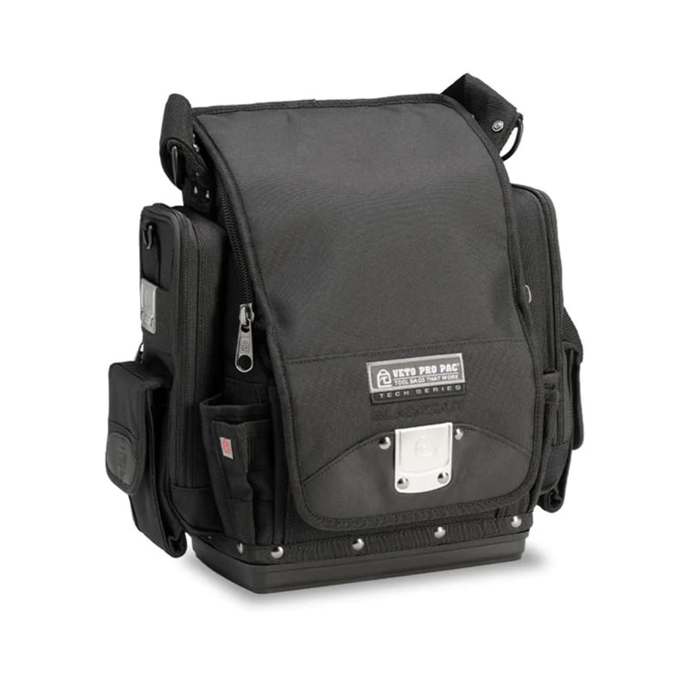 Veto TP-XXL Blackout front view showing 47-pocket capacity for organized tools.