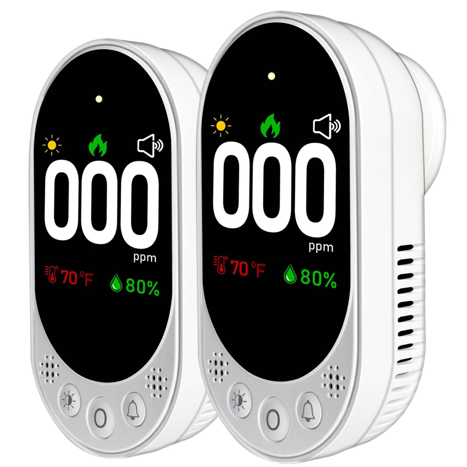 VETOUCH CO detector with digital display provides real-time CO levels for quick awareness.