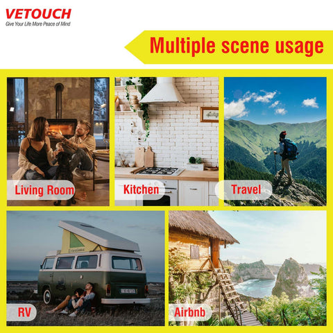 VETOUCH large display readable from 15 feet for easy in-room monitoring.