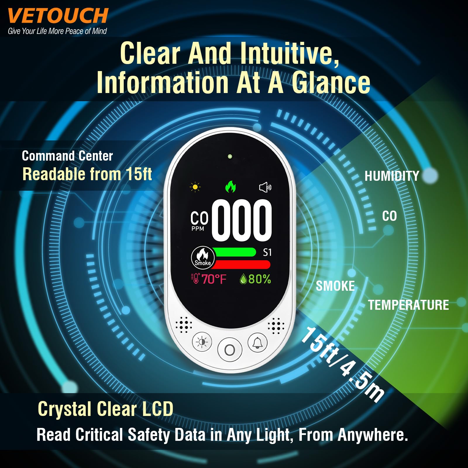 VETOUCH customizable alerts with adjustable buzzer and lights