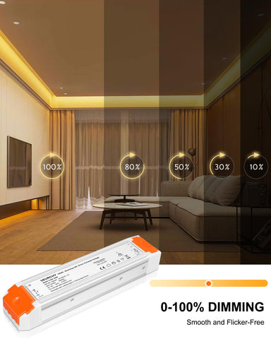 VEURCHY 120W 24V dimmable LED driver aluminum casing for durable cooling