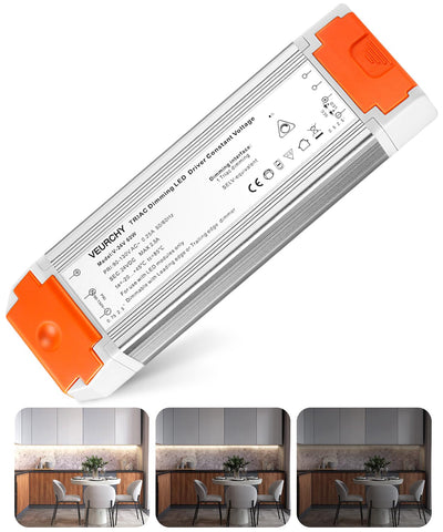 VEURCHY 24V dimmable LED driver front view with smooth dimming capability