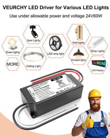 VEURCHY LED strip under-cabinet application demonstrates versatile 24V power