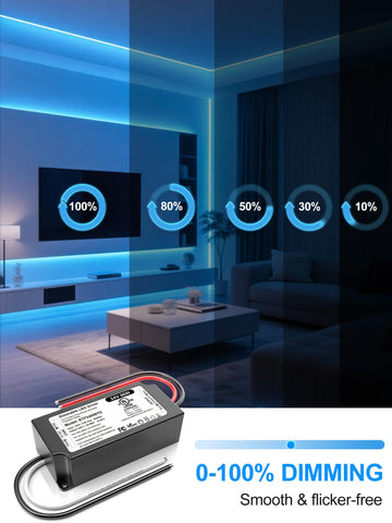 VEURCHY Triac ELV/MLV dimming technology enables smooth, flicker-free control.