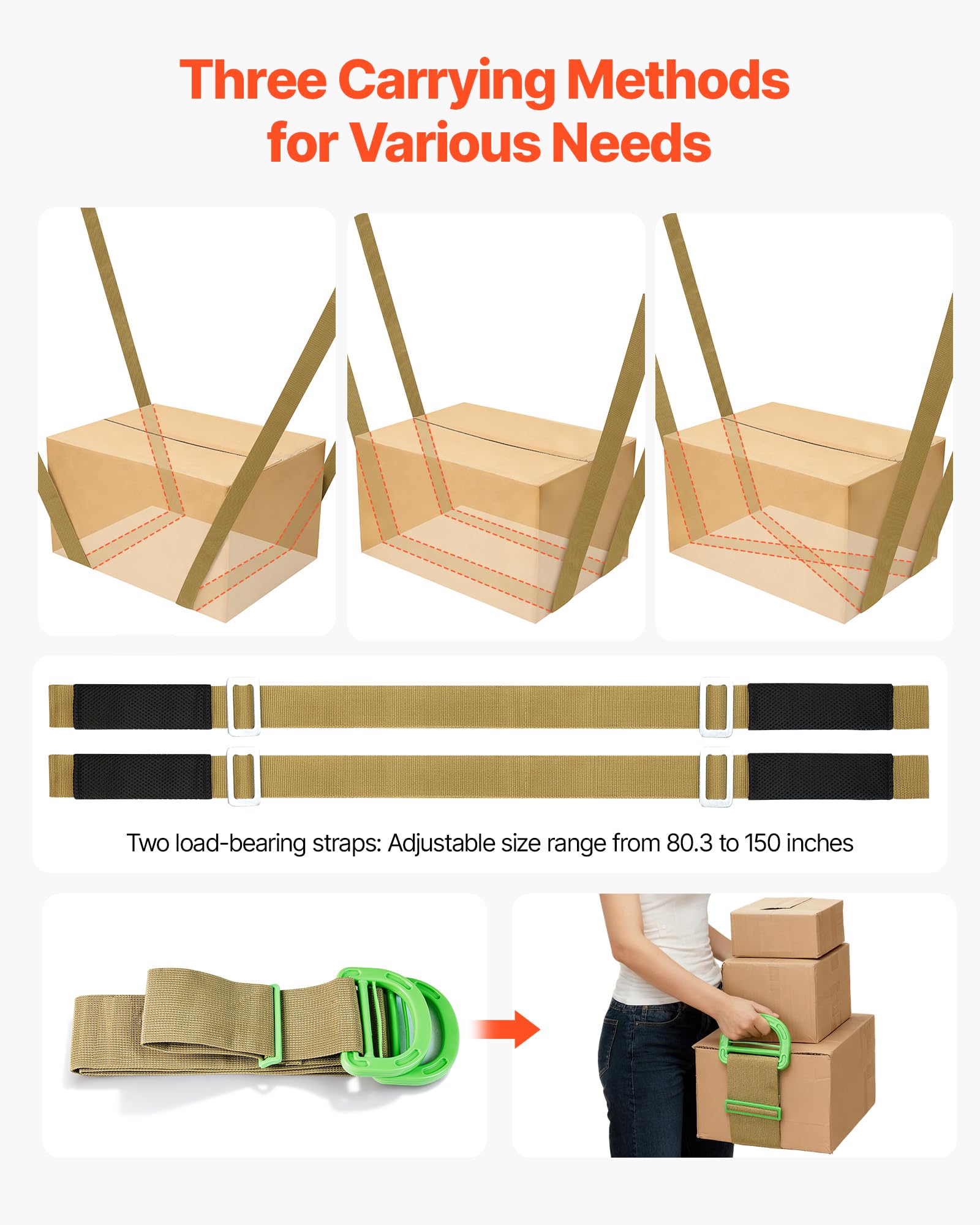 VEVOR Moving Straps durable materials resist wear and cracking
